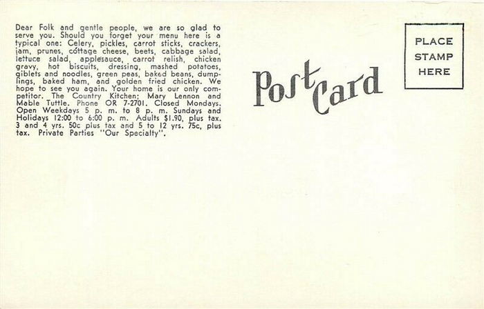 The Country Kitchen - Postcard (newer photo)